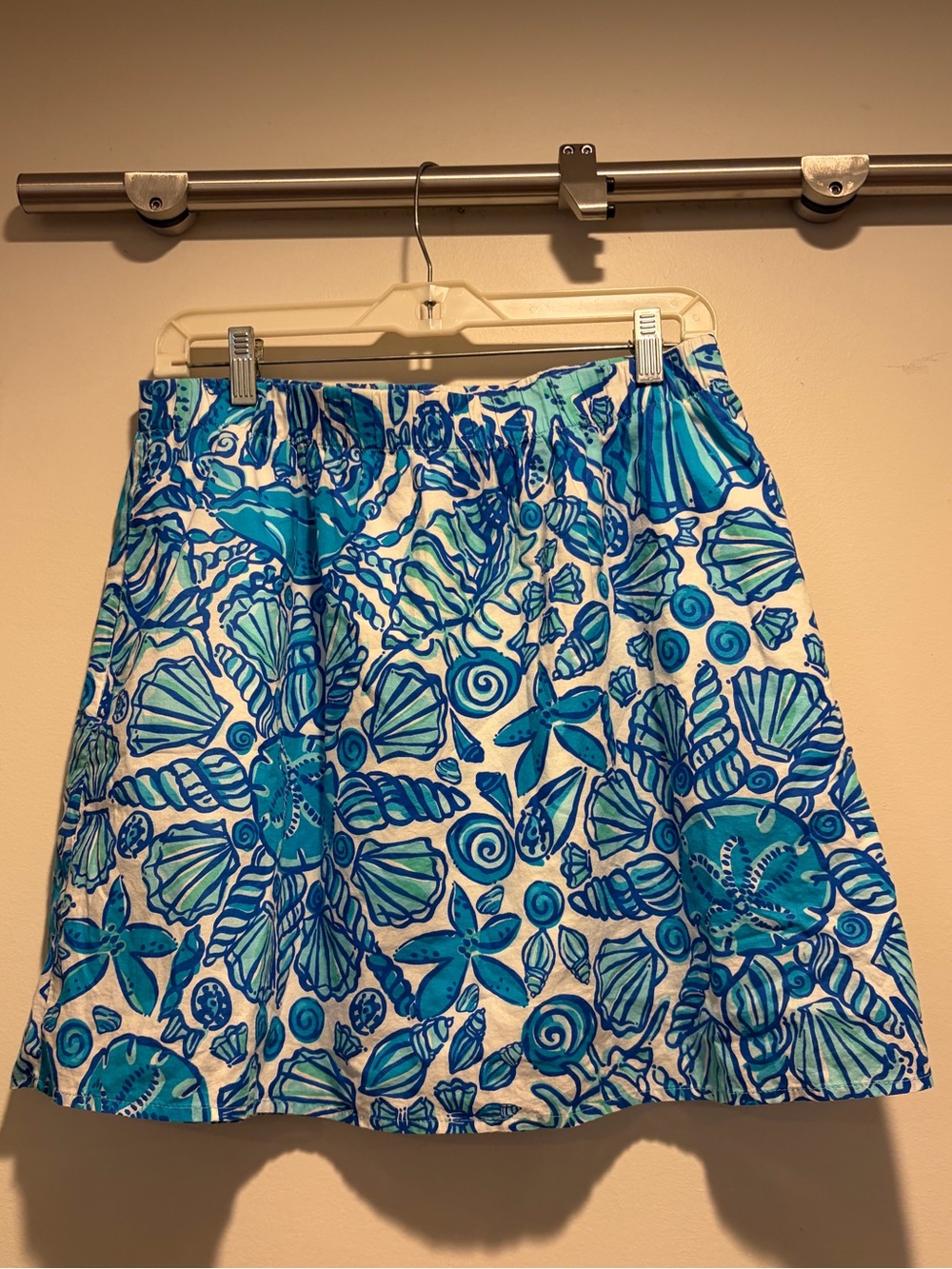 Lilly Pulitzer Blue Seashell Pattern A-Line Skirt